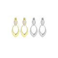 Gold Silver Clear CZ Teardrop Shape Earrings, Sku#A343
