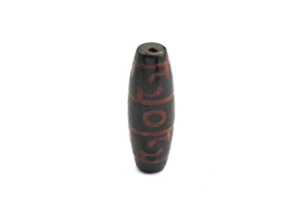 Natural Tibetan Agate Long Oval Shape Beads, Black Brown Dzi beads, Barrel Agate Beads, 10x30mm, sku#U563
