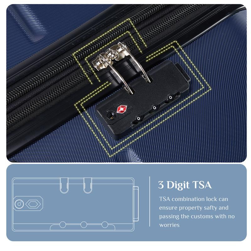 Luggage Spinner Wheels Lightweight Expandable Travel Hard Shell Suitcases with TSA Lock, Bronze Black, 3-PCS Set (20/24/28 Inch)