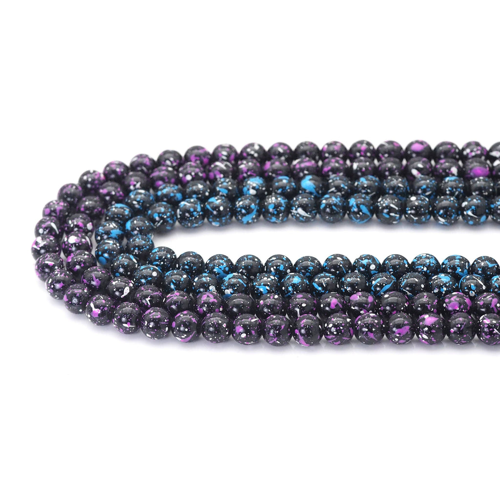 Natural Purple/Blue Hematite Round Smooth Beads, Sku#S158