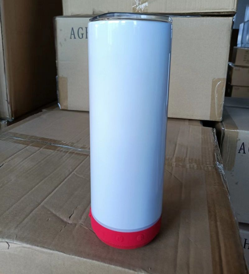 Lot de 20oz Gobelet Bluetooth à sublimation. Gobelets Musicaux avec Couvercle, Haut-parleur et Paille