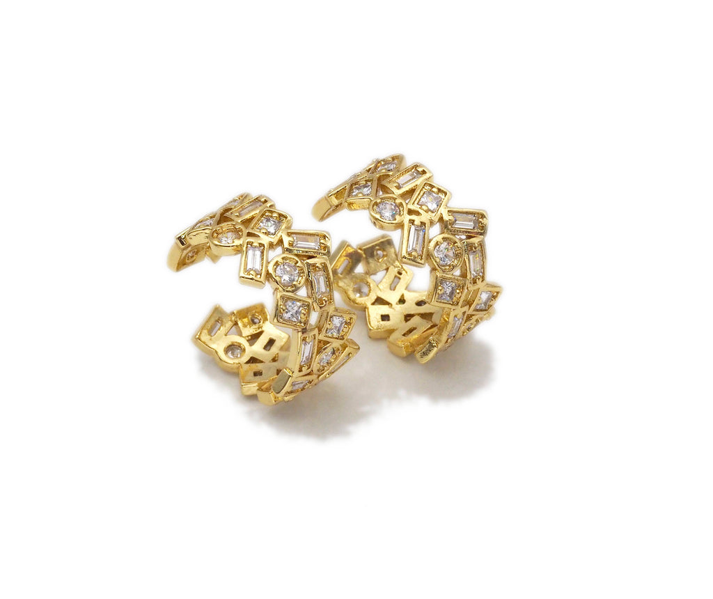 Baguette CZ Micro Pave Statement Ring, LD138