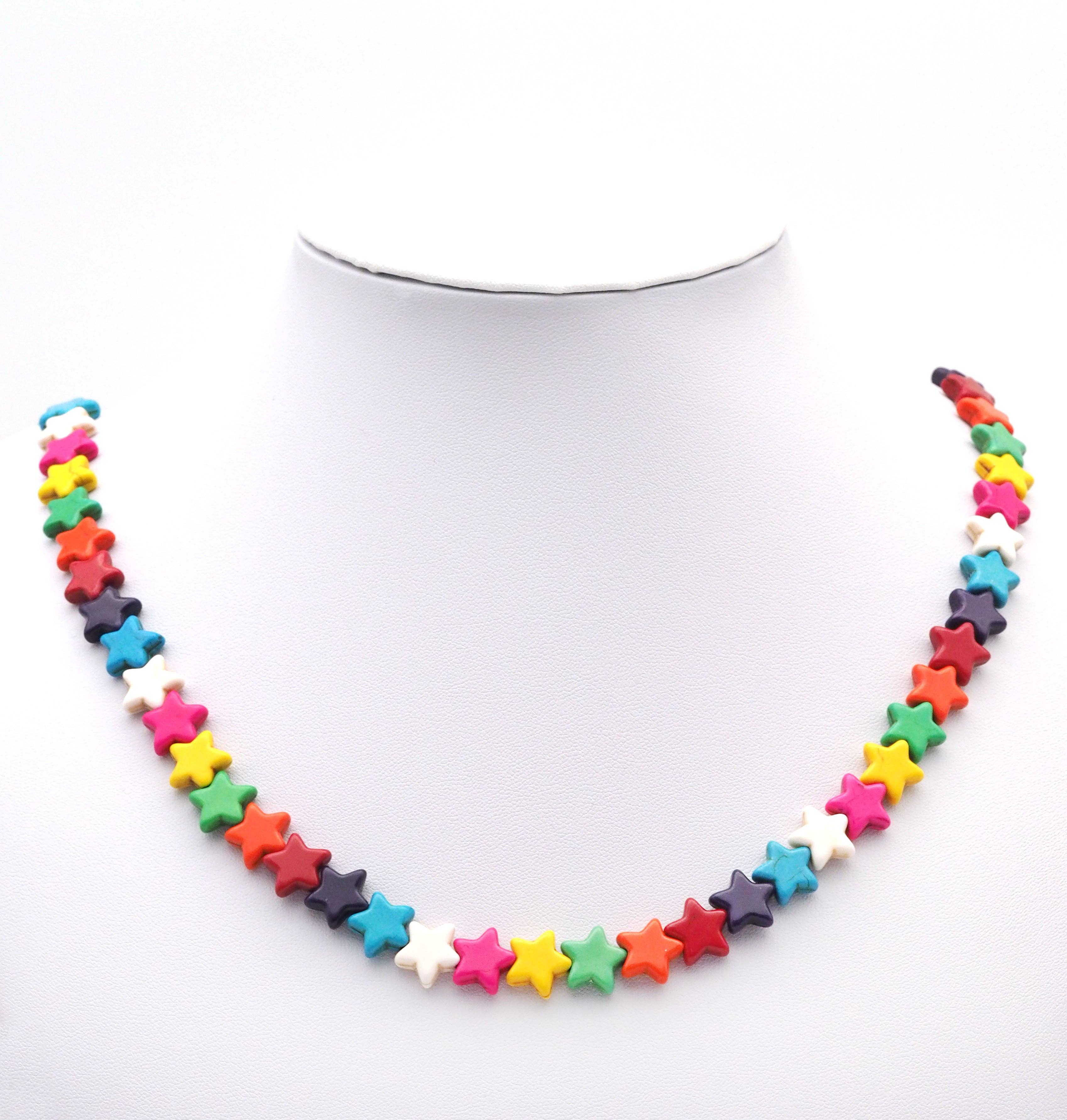 12mm Multicolor Howlite Smooth Star Beads, Sku#U1444