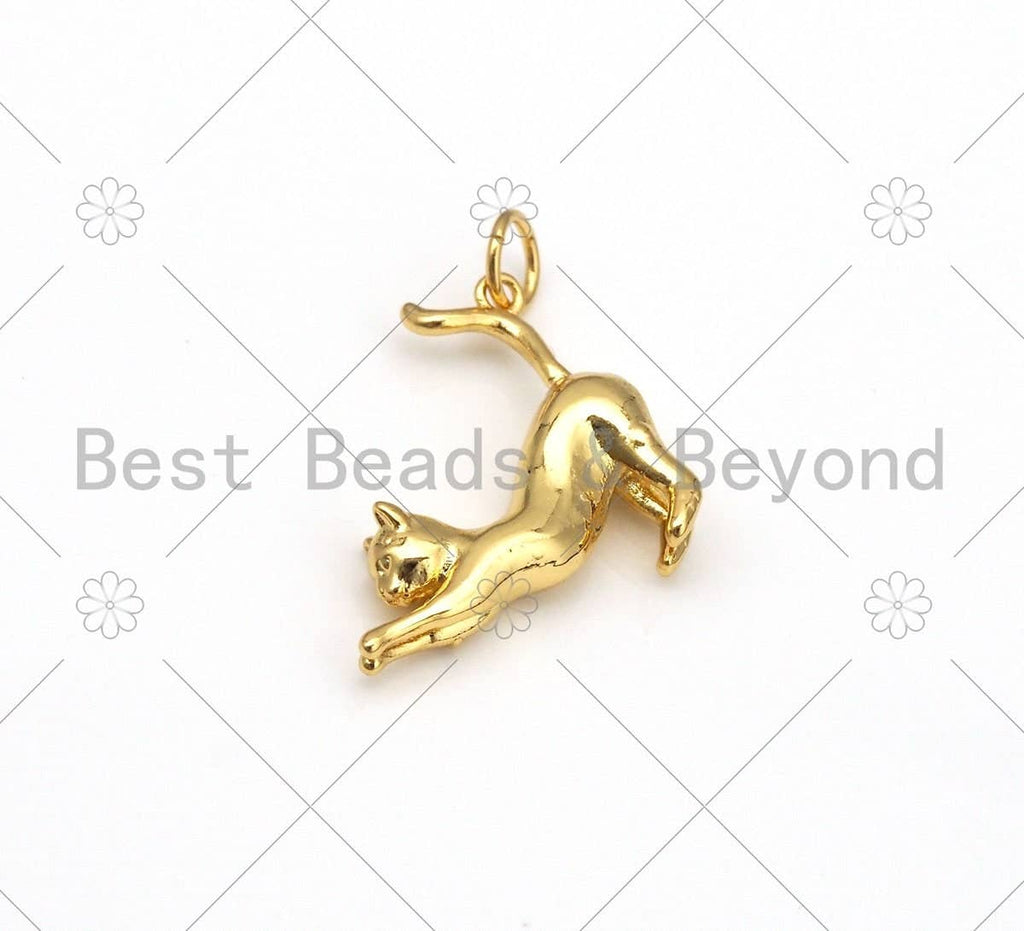 High Polished Cute Cat Shape Pendant/Charm, Sku#Z1386