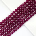 Round Smooth Magenta Color Jade, 6mm/8mm/10mm/12mm, sku#U1808