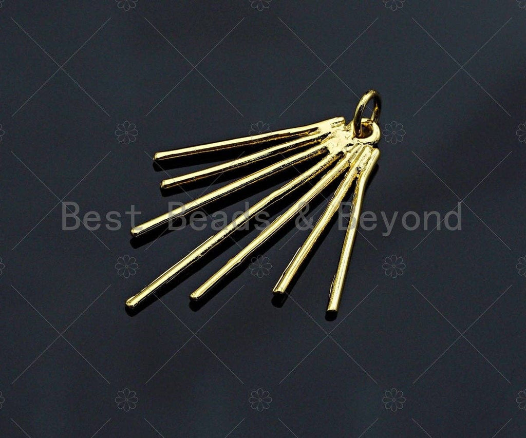 18k Shiny Gold Plated Radiate Charms,Radiate Pendant, Gold Charm, Gold Pendant, Radiate Necklace Charms, 32x25mm, Sku#Y277