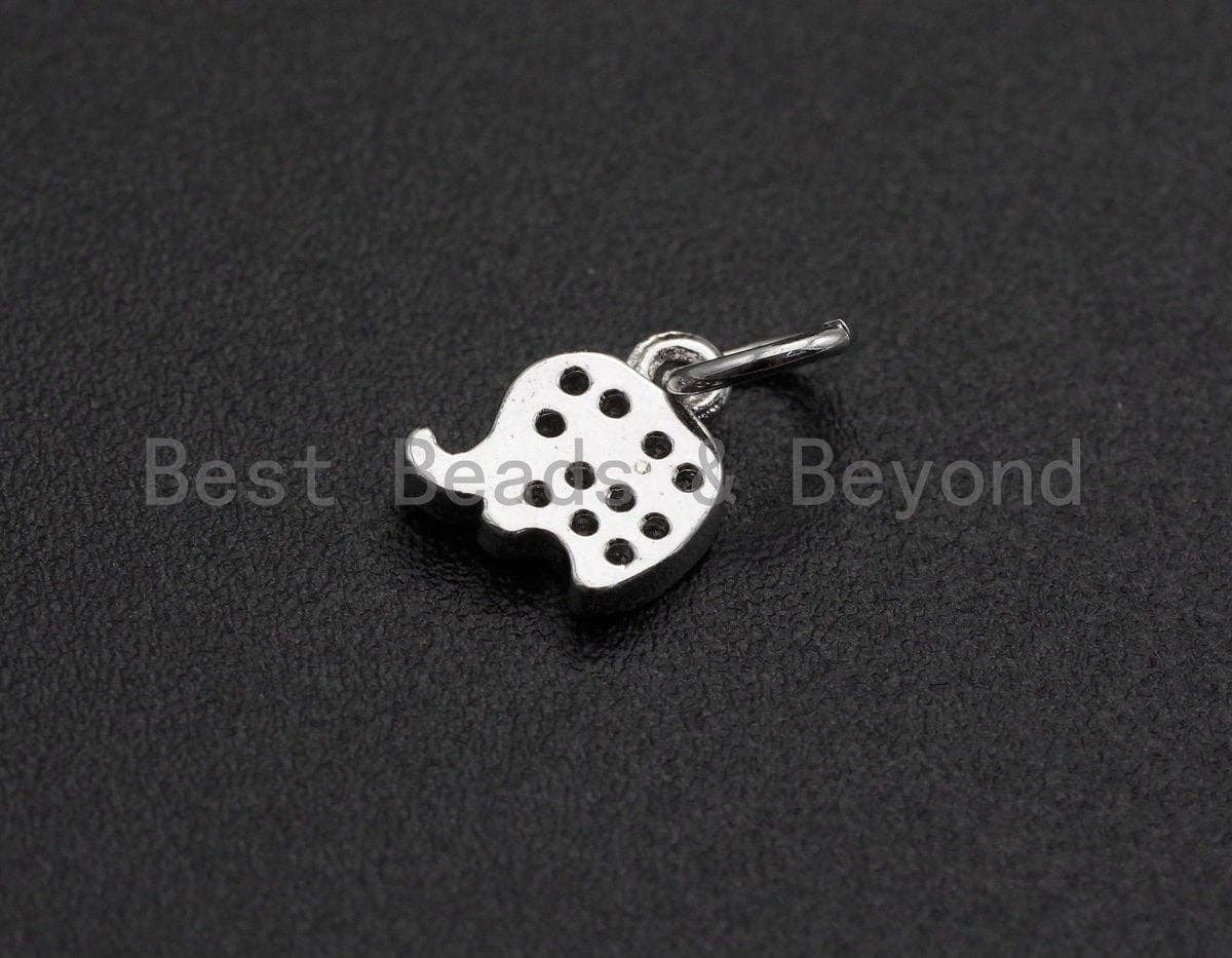 Cute CZ Micro Pave Elephant Shaped Pendant/Charm, Cubic Zirconia Pendant Charm, 7x8mm,sku#Z534
