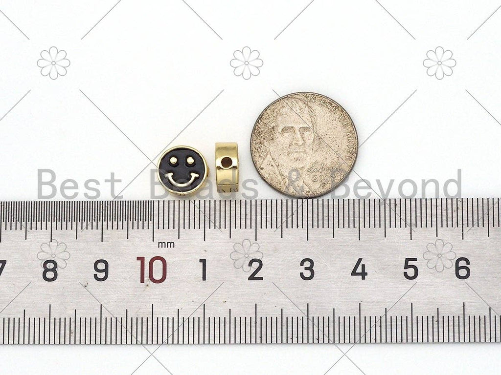 Double Sides Colorful Smiley Face Coin Spacer Beads, sku#N58