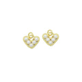 Gold White Pearl Heart Charm Pendant,Sku#LD723