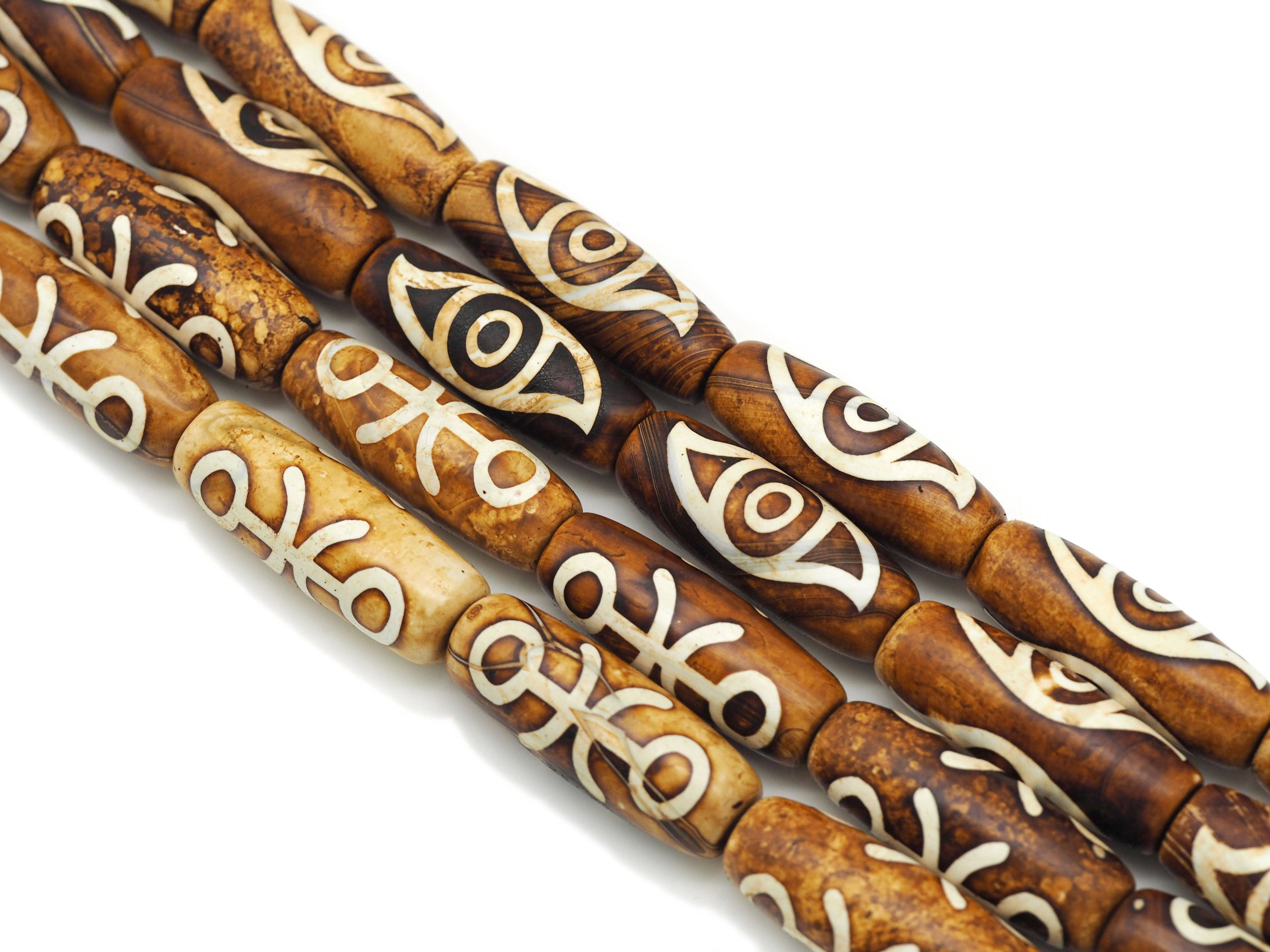 Natural Brown Tibetan Agate Spacer Beads, Sku#U1339