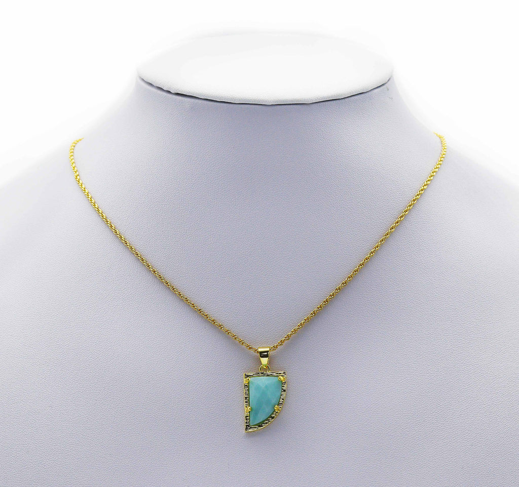 Gold Gemstone Horn Charm, Sku#LY09