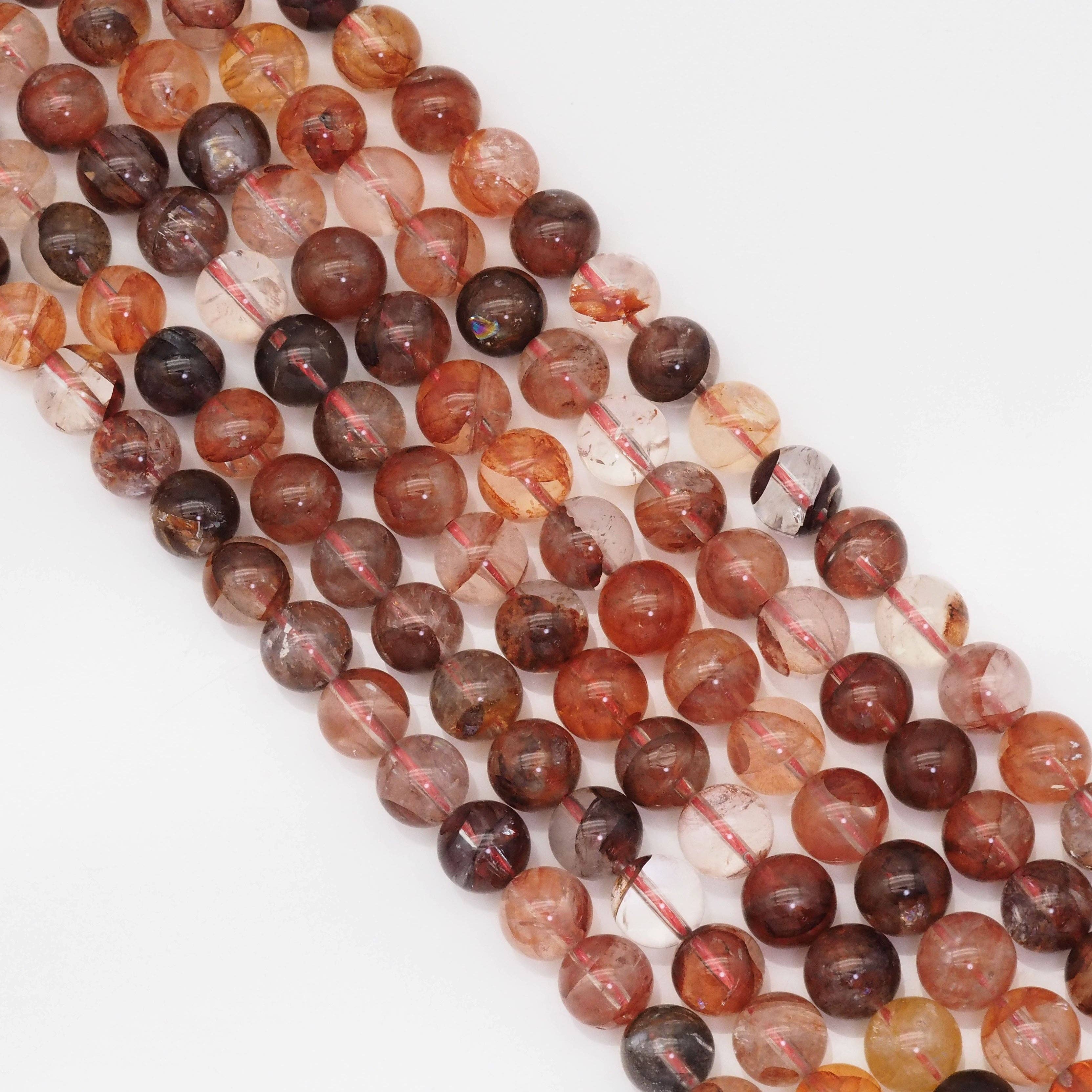 Genuine Hematoid Quartz Round Smooth Beads, Sku#U1639