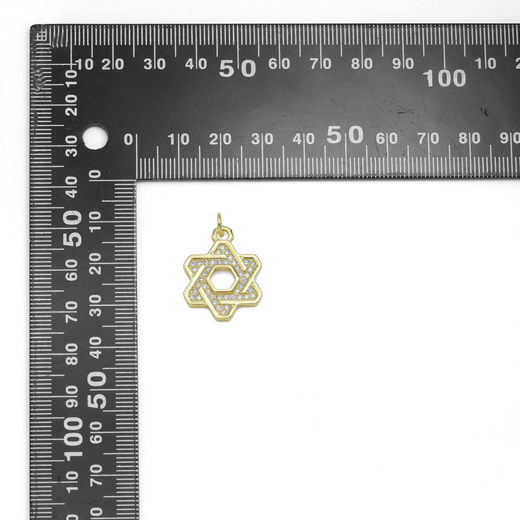 CZ Pave Jewish Star of David Pendant, Sku#LX598