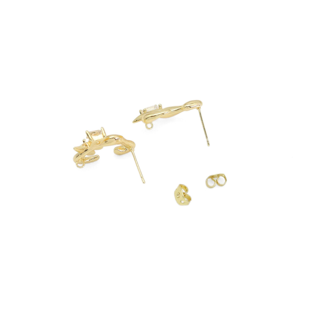 Diamond irrigular Geometry shape Earrings, Sku#ZX171