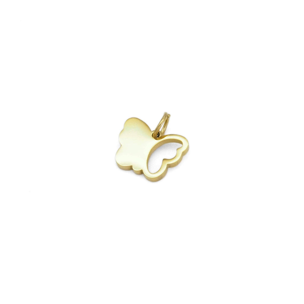 Gold Butterfly Charm with CZ on it, Sku#Y867