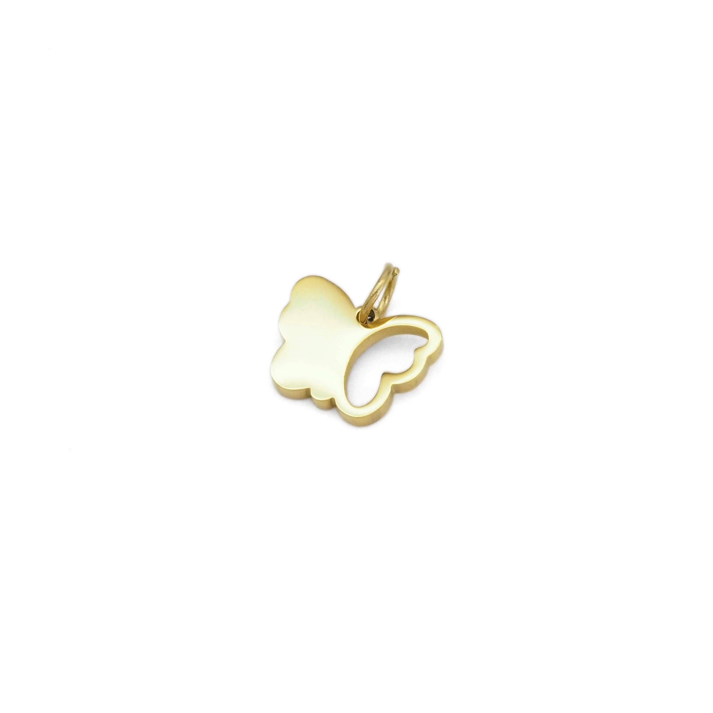 Gold Butterfly Charm with CZ on it, Sku#Y867