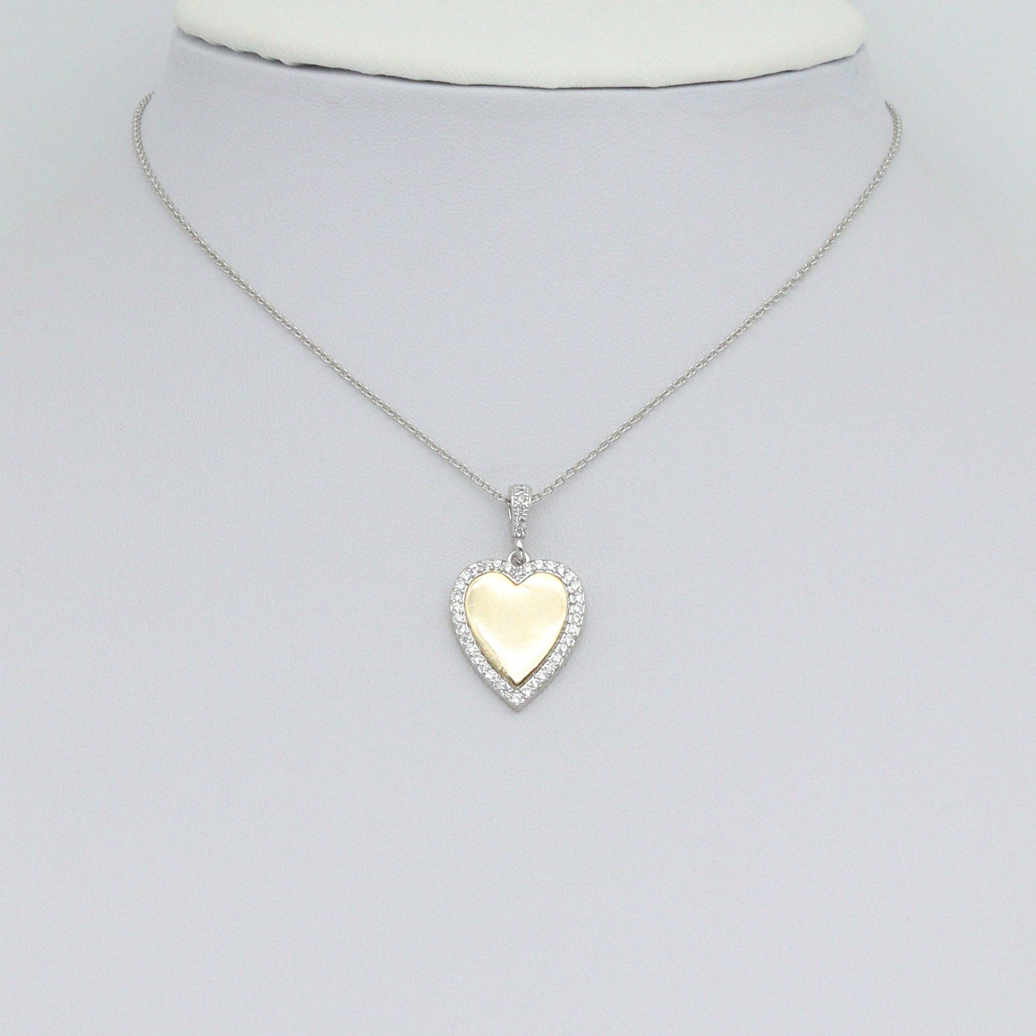 Dual Color Heart Charm Pendant, Sku#LX779