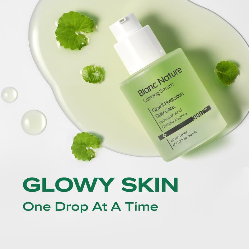 [Blanc Nature Official Shop] Calming Serum for Face, Soothing & Hydrating Facial Serum for Sensitive Skin, Lightweight Daily Care with Hyaluronic Acid, Centella Asiatica & Panthenol, Korean Skincare for Glass Skin, 1.01 Fl Oz