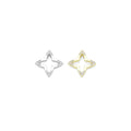 CZ Gold Silver Frame Flower Charm Pendant, Sku#A300