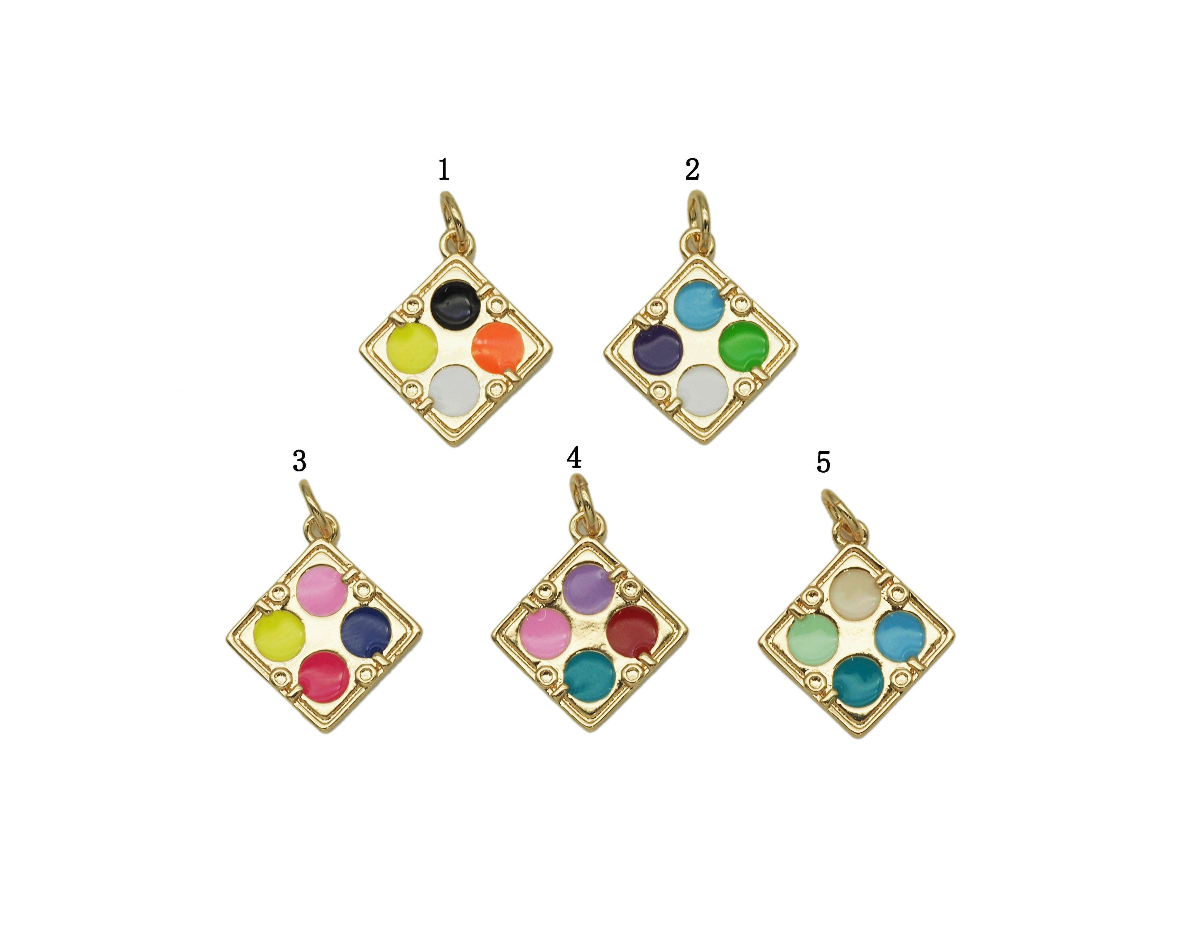 Enamel Dot Charm, Sku#F1458