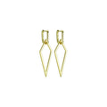 Gold Kite Frame Triangle Shape Stud Earrings, Sku#A268