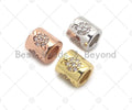 CZ Pave planet on Large hole tube spacer beads, sku#C120
