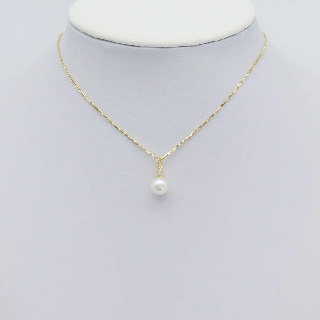 Clear CZ White Mother of Pearl Charm, Sku#ZX166