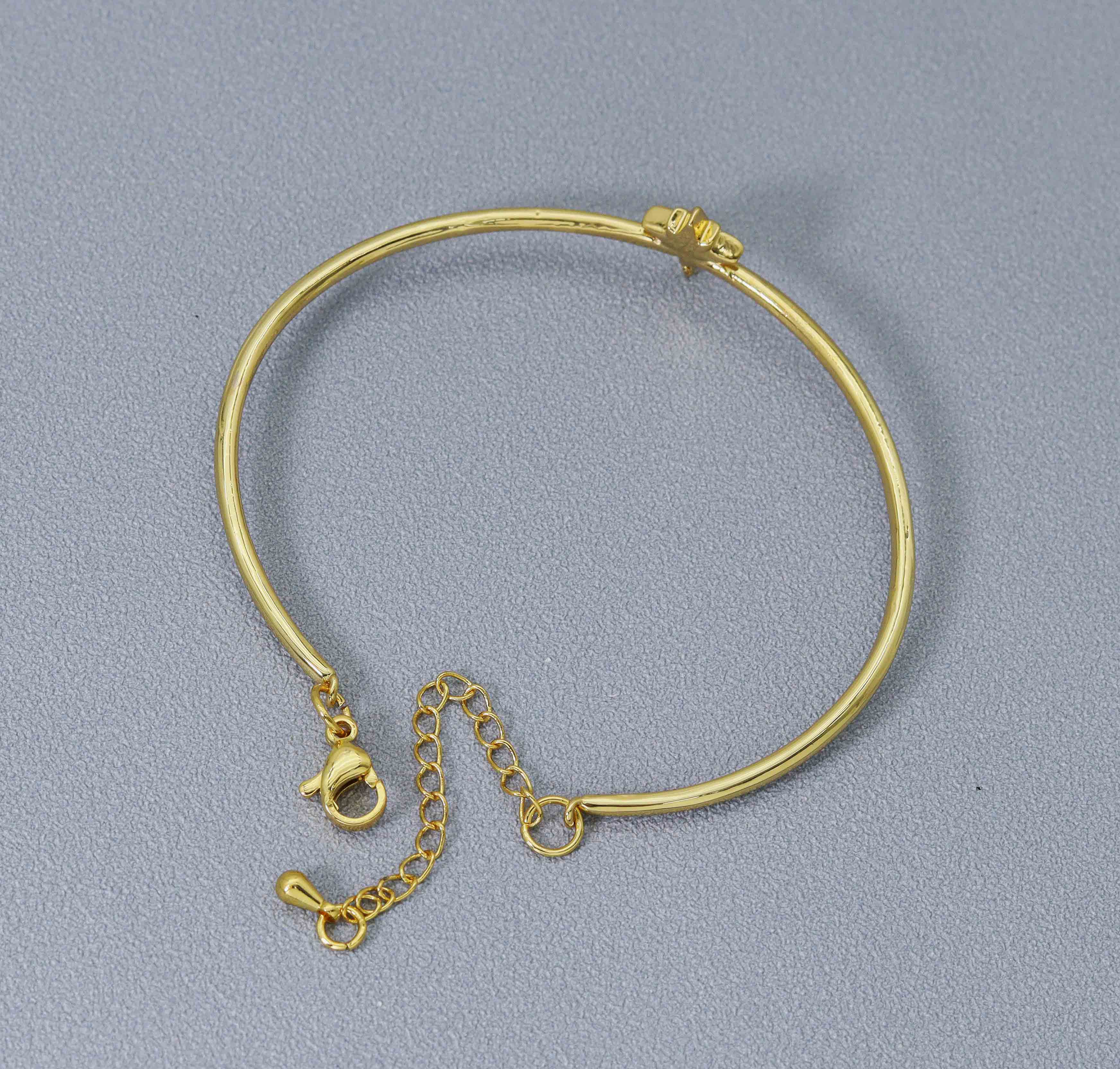 Thin Star Anchor Elephant Bangle, O108C