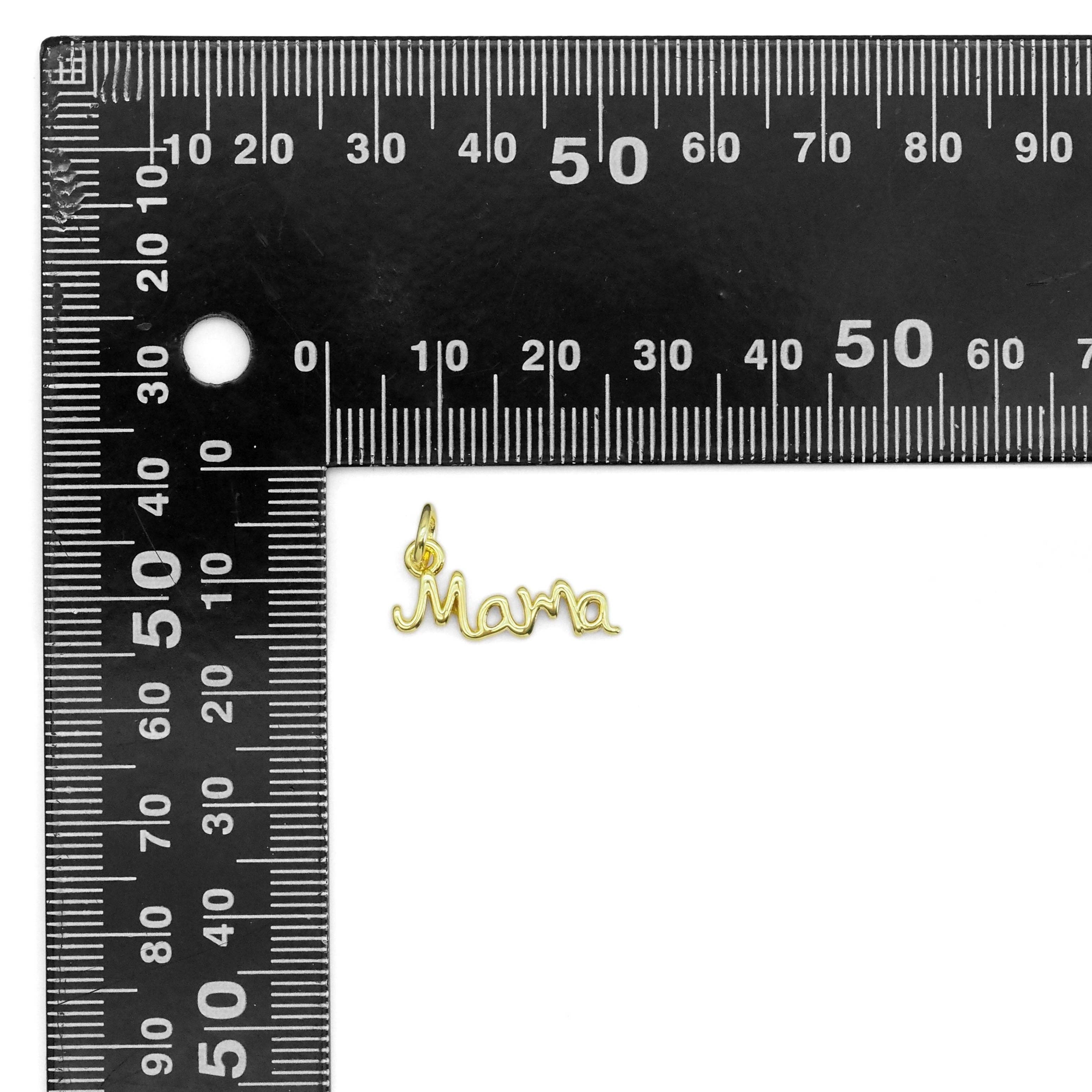 Plain Gold Mama Word Mother's Day Charm, Sku#LX398