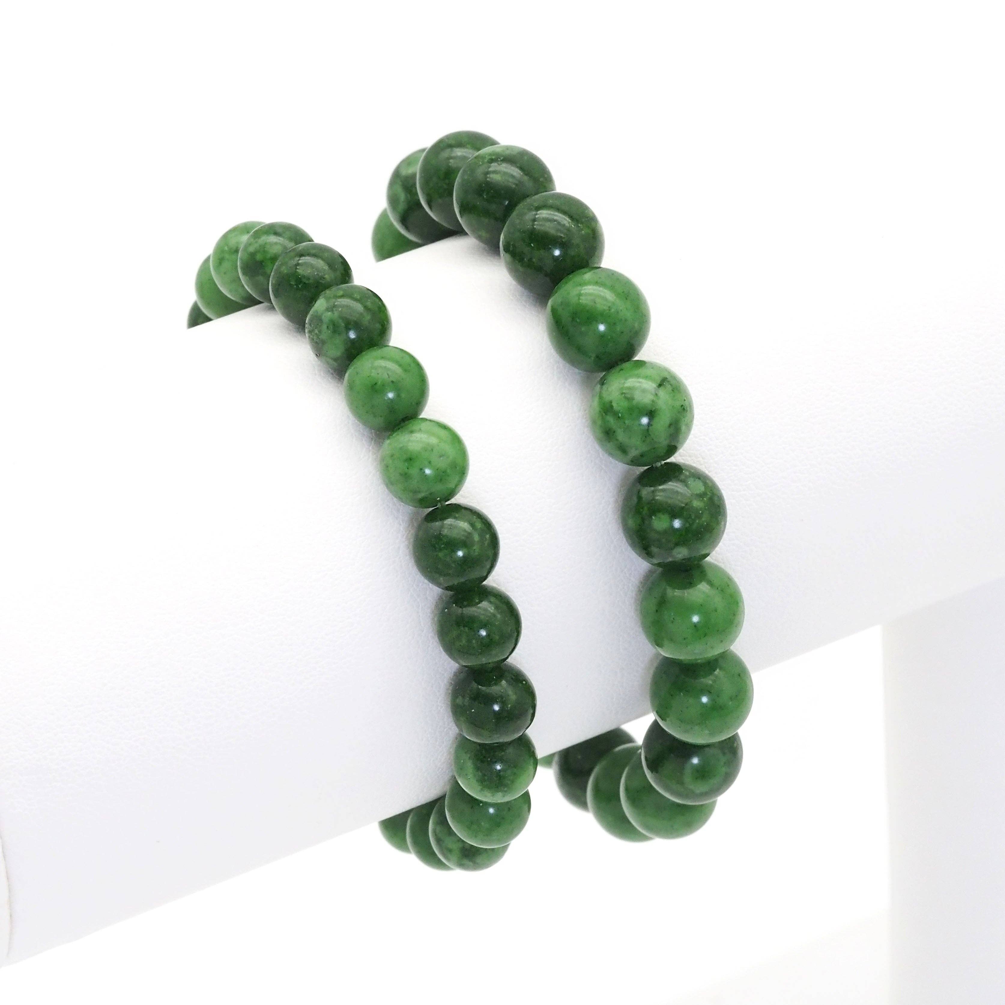 Genuine Green Strawberry Quartz Round Smooth Stretchy Bracelet, 8mm/10mm, Sku#EF373