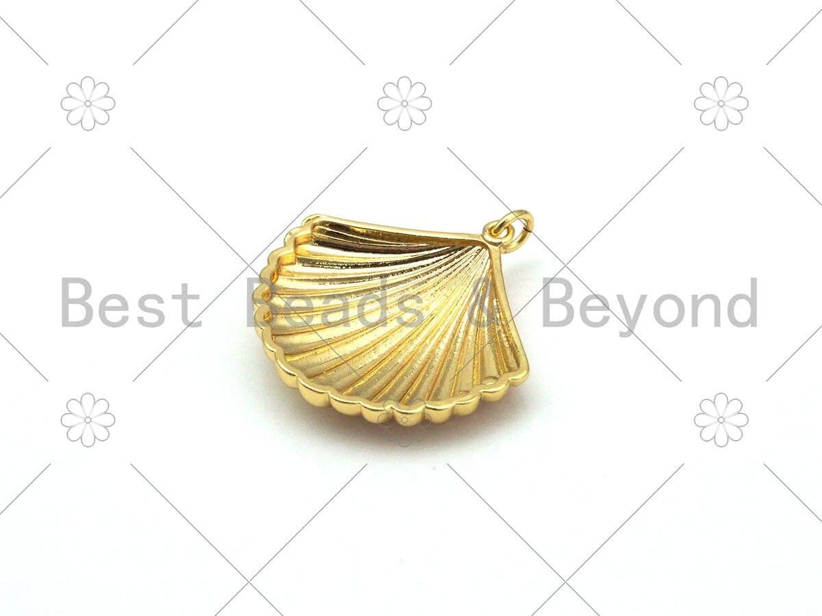 Pendentif étoile coquillage demi-émail et demi-or, breloque coquillage émaillée remplie d'or 18 carats, apprêts de bijoux en émail, 28x28mm, Sku#L616