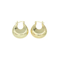 Gold Chucky Donut Geometry Huggie Earrings, Sku#Y947