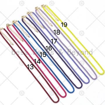 26 COLORS!!! Enamel Box Chain Bracelet/Necklace, sku#EF01