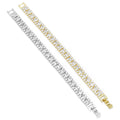 Gold Silver three Rows Diamond Bracelet, Sku#A135
