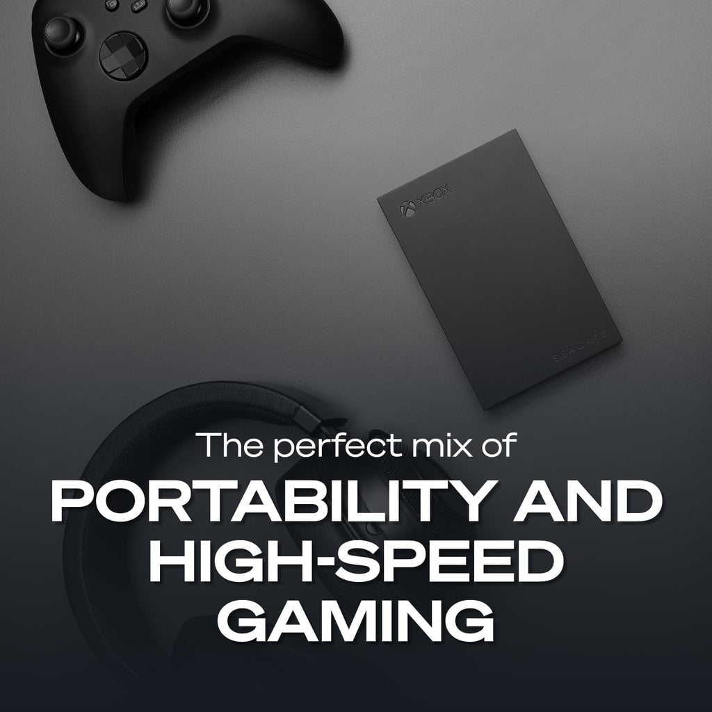 Seagate Game Drive for Xbox 5 TB External Hard Drive Portable HDD - USB 3.2 Gen 1, Black with Built-In Green LED Bar, Xbox Certified, 3 Year Rescue Services(Stkx5000403)