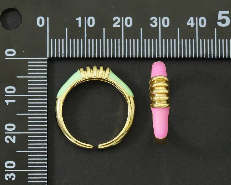 Enamel Gold Stacking Rings, Sku#X293