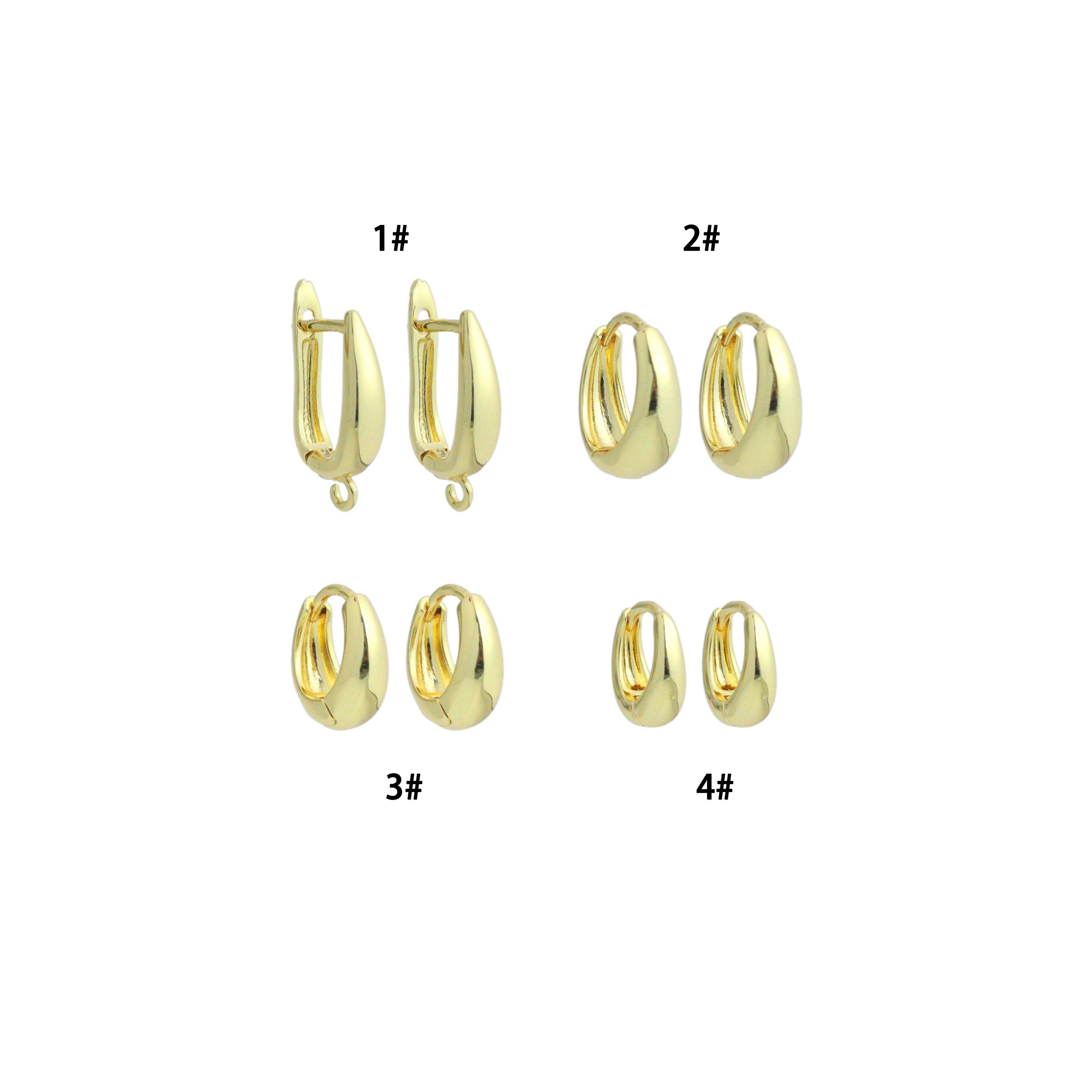 Plain Gold Oval Shape Everyday Hoop Earrings, Sku#LD742