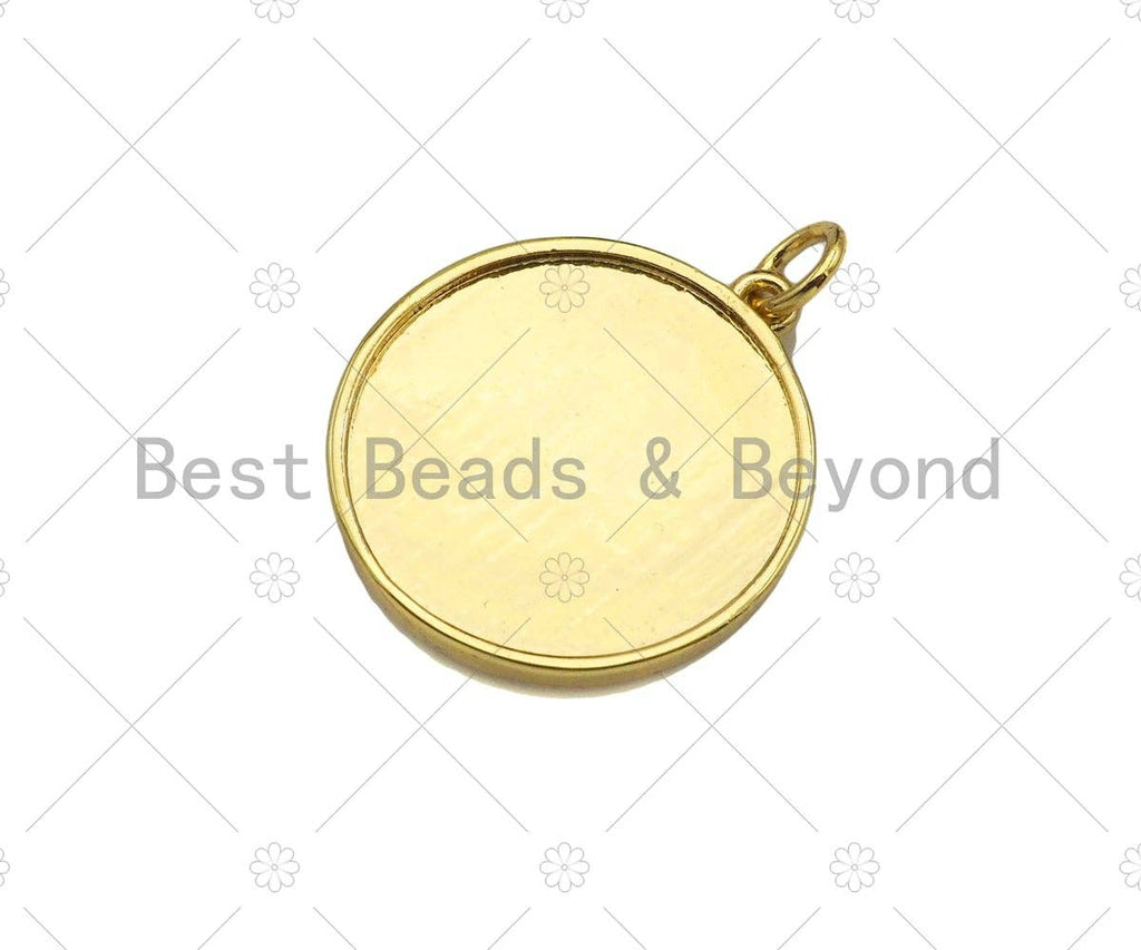 Dianty Embossment Virgin Mary On Round Coin Shape Pendant/Charm,Dainty Medallion Charm, Necklace Bracelet Charm Pendant,19x21mm, Sku#L510