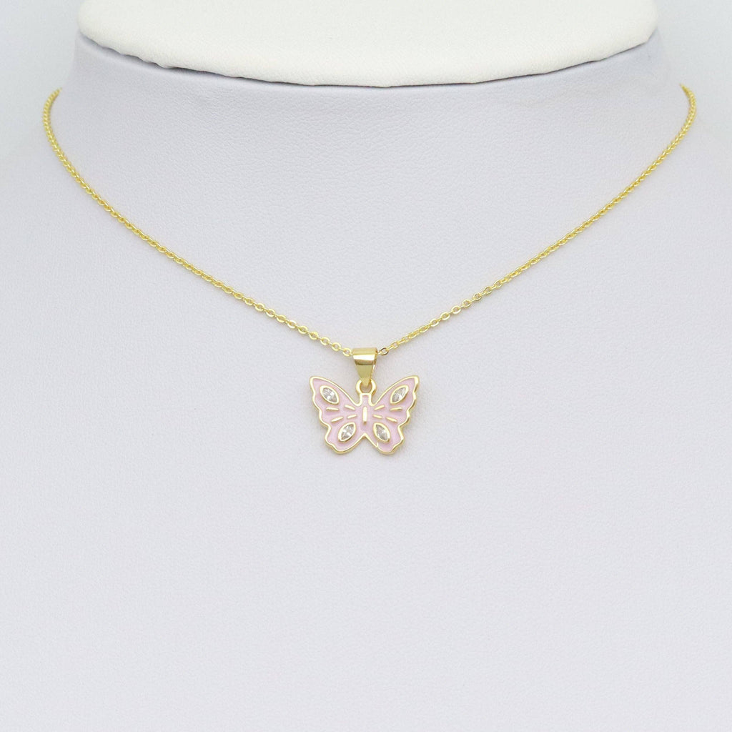Pale Purple Pink Butterfly Charm Pendant, Sku#LK1065