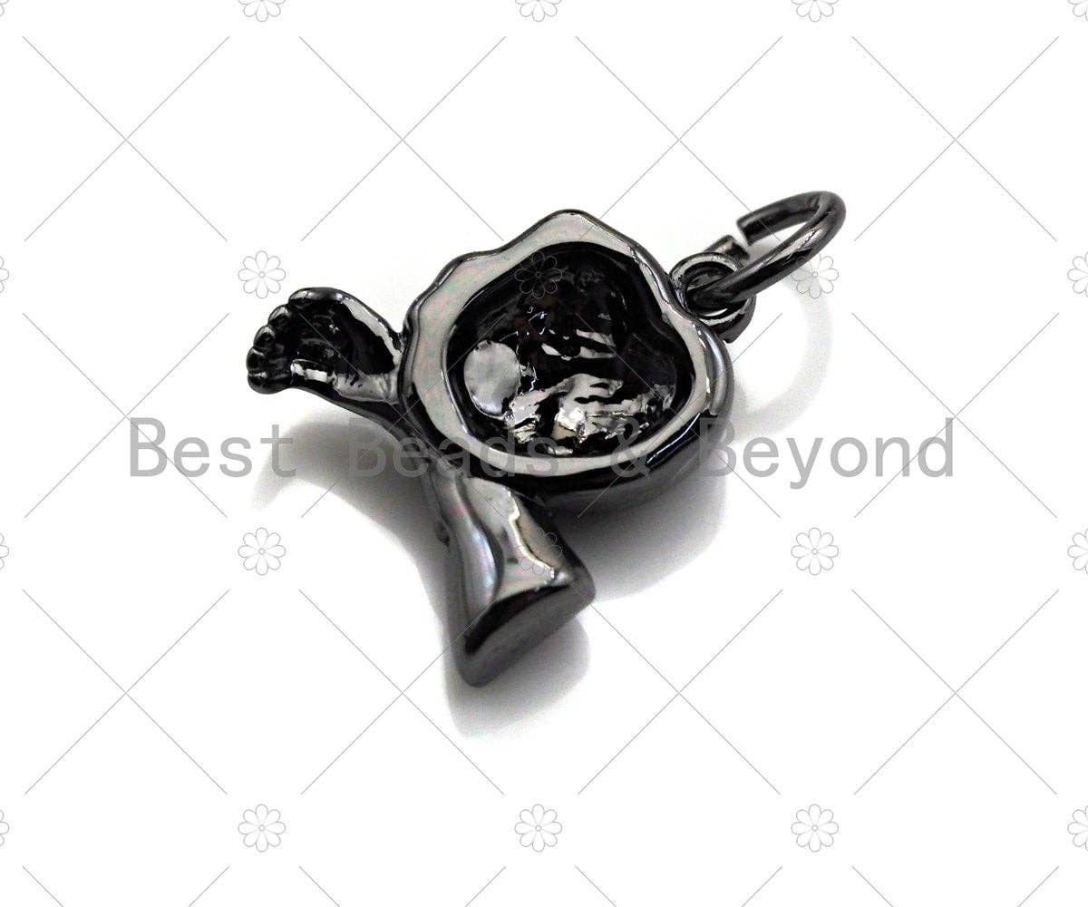CZ Micro Pave Zombie Pendant/Charm, Hallowen Skull Charm, Hallowen Zombie Charm, Cubic Zirconia Pave Charm, mm, sku#Y294