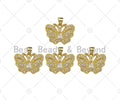 CZ Micro Pave Butterfly Shape Pendant,Cubic Zirconia Charm, Necklace Bracelet Charm Pendant, 21x15mm, Sku#JL28