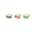Blue Fuchsia Green  Rectangle CZ Wrap Adjustable Ring, Sku#L718