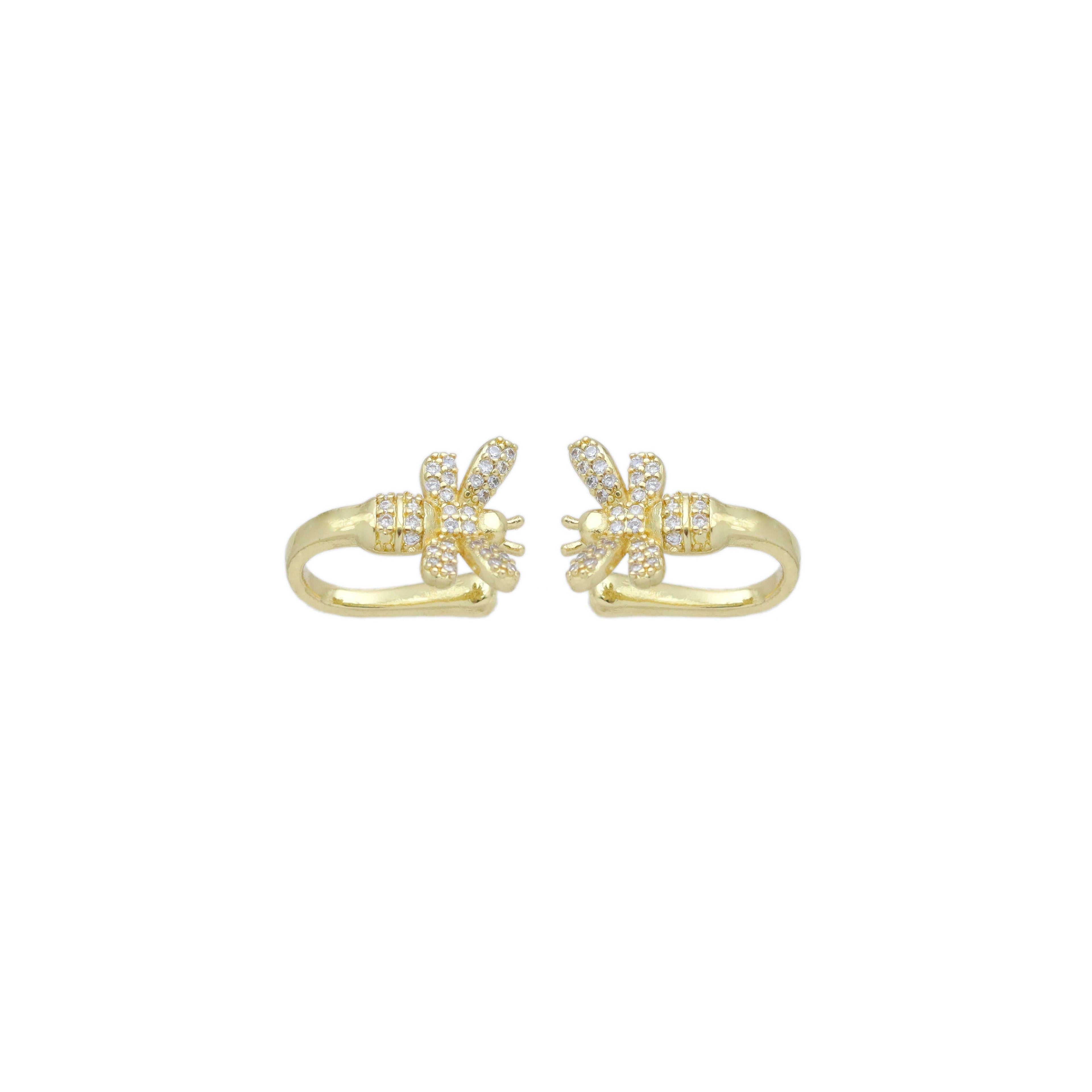 Gold CZ Bee Ear cuff, Sku#A304
