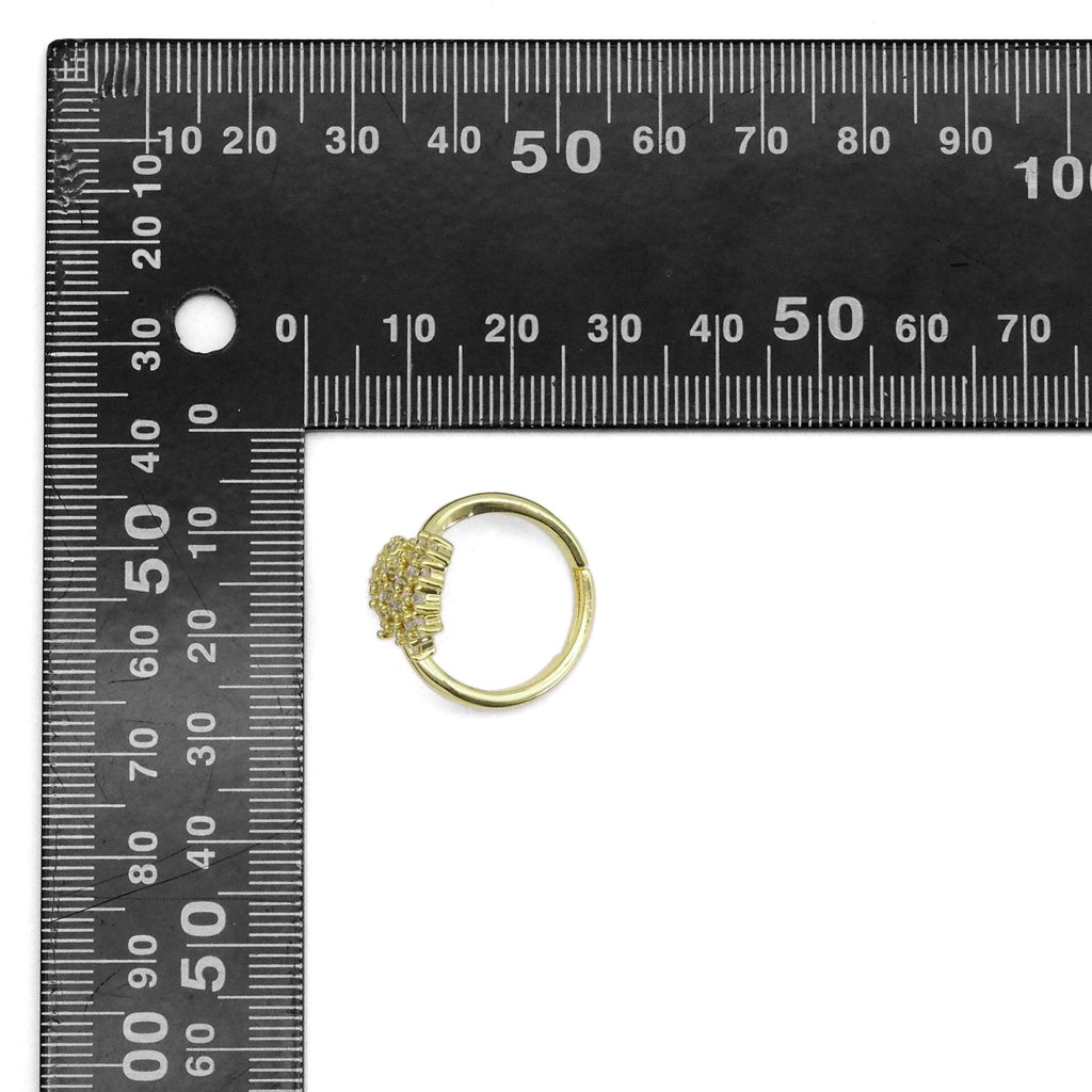 Gold CLear CZ Peacock Adjustable Ring, Sku#LD439