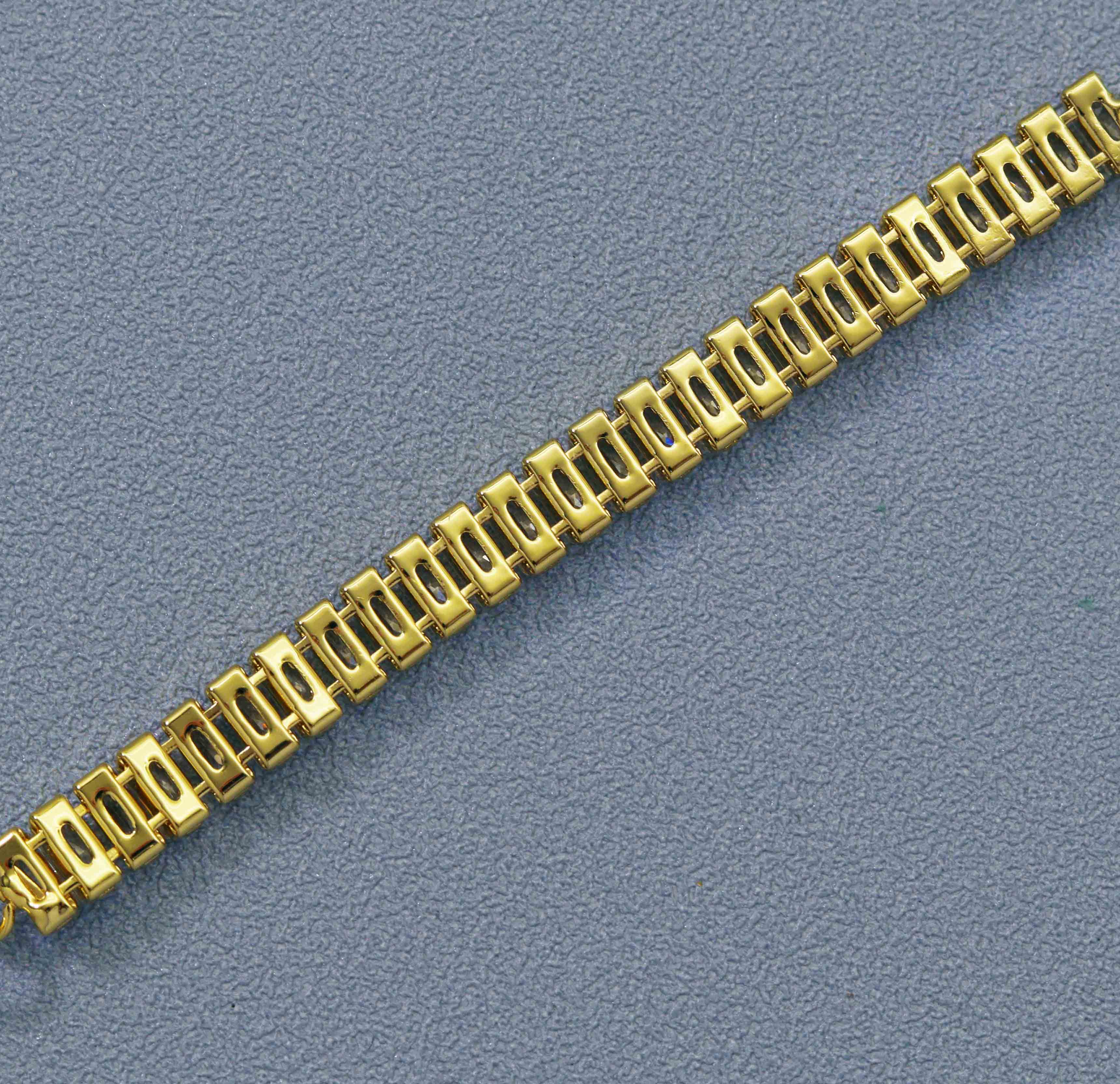 Mixed Baguette CZ Chain Bracelet, sku#LD295