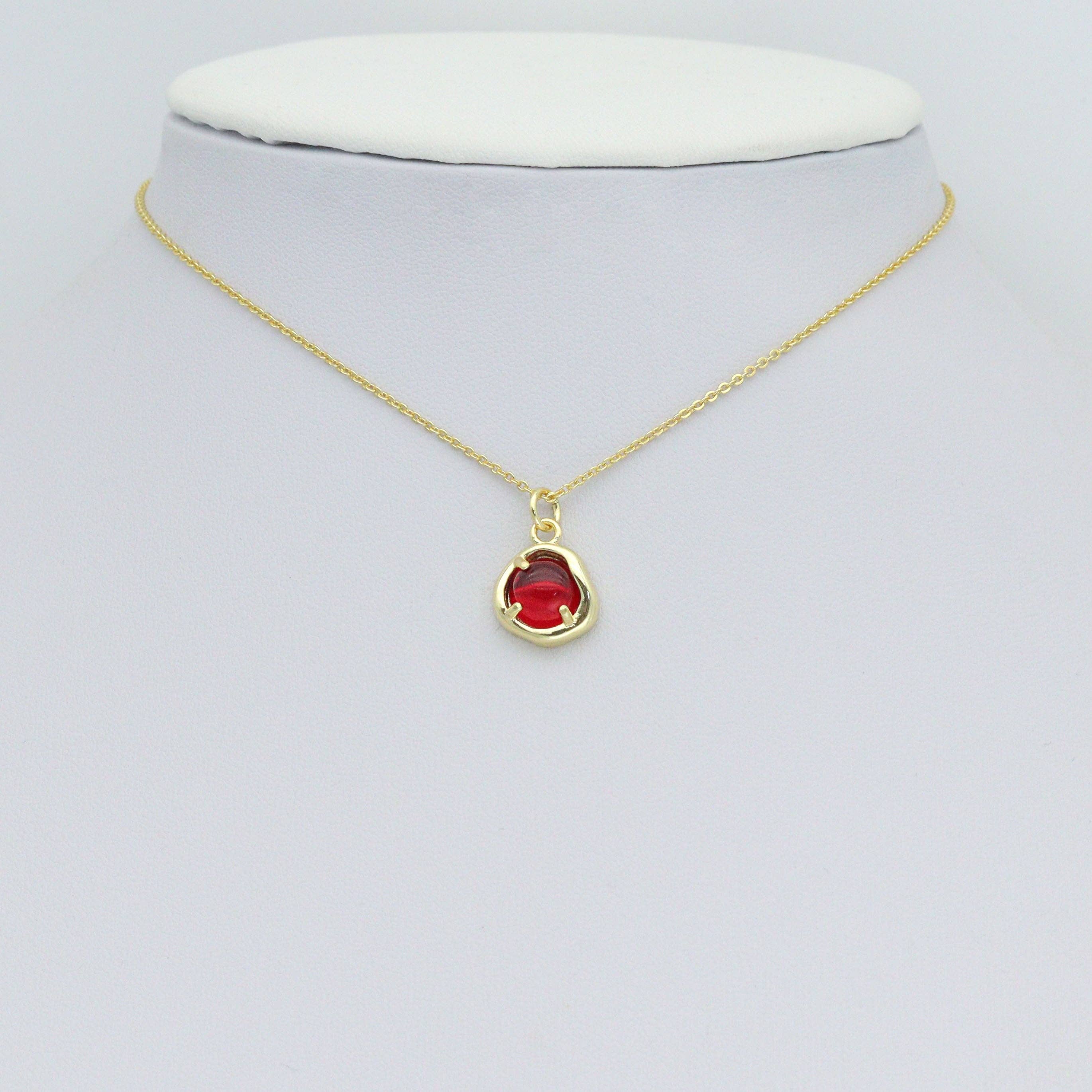 Various Color Stone Round Shape Charm Pendant,Sku#LD736