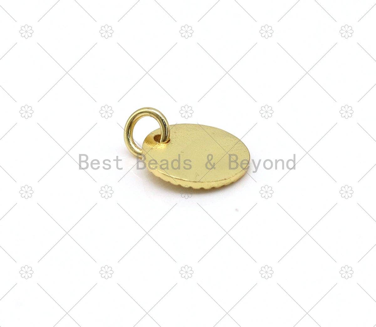 Cute Enamel Clover On Round Coin Shape Pendant, 18K Gold Filled Clover Charm, Necklace Bracelet Charm Pendant,Sku#Z1419