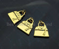 18K Dainty Gold Fashion Bag Shape Pendant/Charm,Gold Bag Medallion Charm, Necklace Bracelet Charm Pendant,18x17mm, Sku#LK232