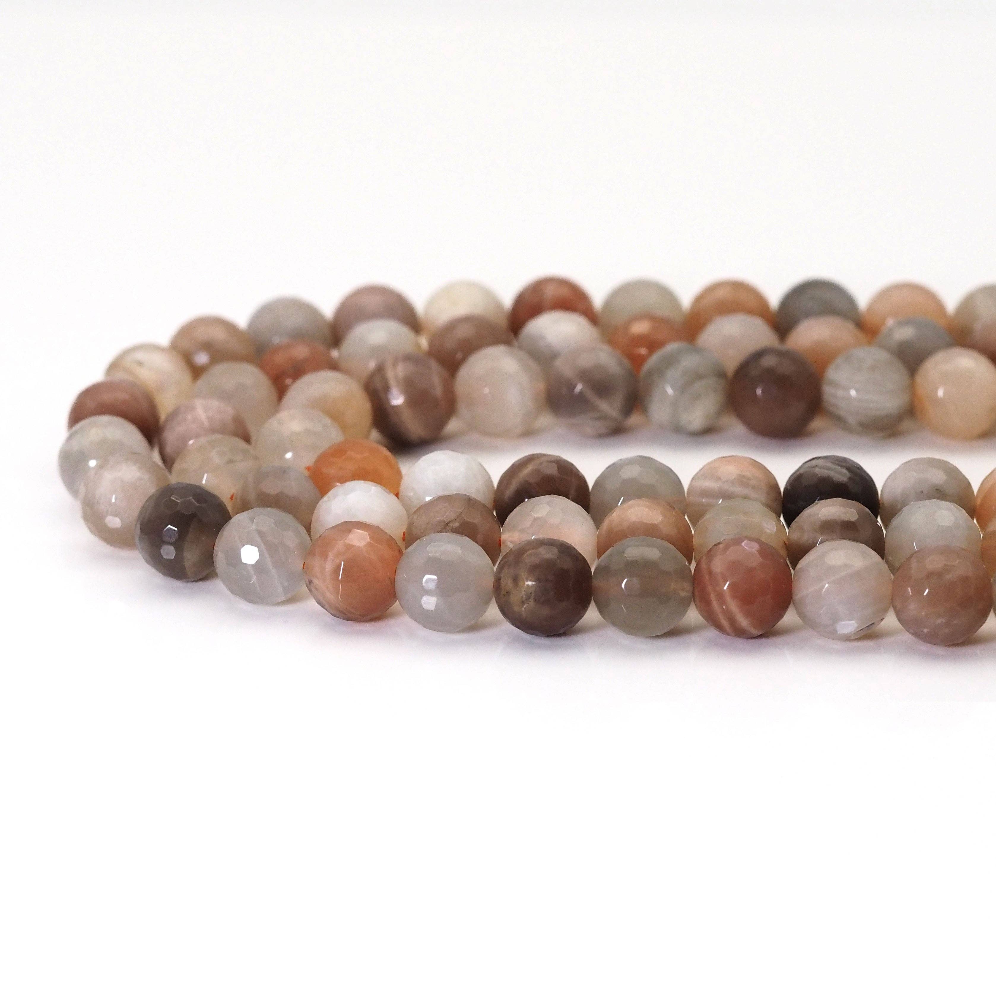 Genuine Sunstone Round Faceted Beads, 6mm/8mm/10mm, Sku#U1604
