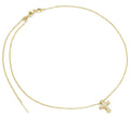 Gold Dainty Cross Charm Adjustable necklace, Sku#B366
